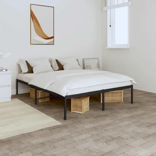Metalni okvir za krevet crni 140x200 cm - Crna 140 x 200 cm bez uzglavlja Cijena