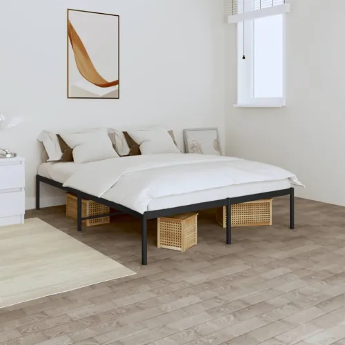 Metalni okvir za krevet crni 150x200 cm - Crna 150 x 200 cm bez uzglavlja Cijena
