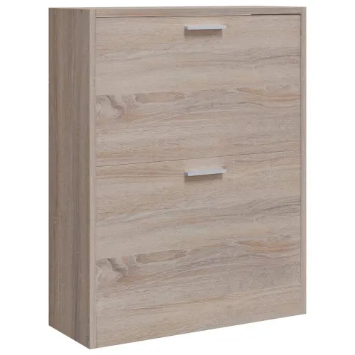 Drveni ormarić za cipele s izgledom hrasta i 2 pretinca - Boja hrasta 63.5 x 24 x 81 cm 1 1 Cijena