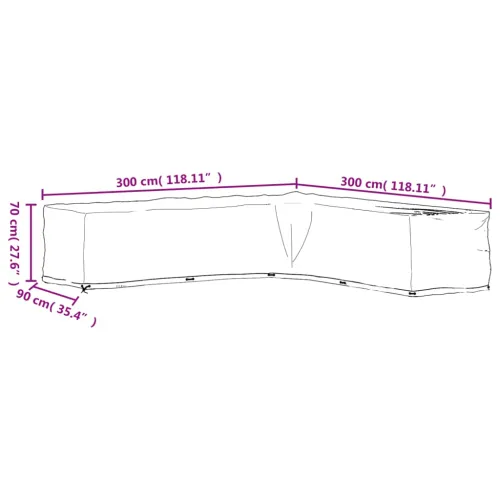 Navlake za kutnu vrtnu garnituru 2 kom s 20 ušica 300x300x70 cm - 300 x 300 x 70 cm 2 Cijena