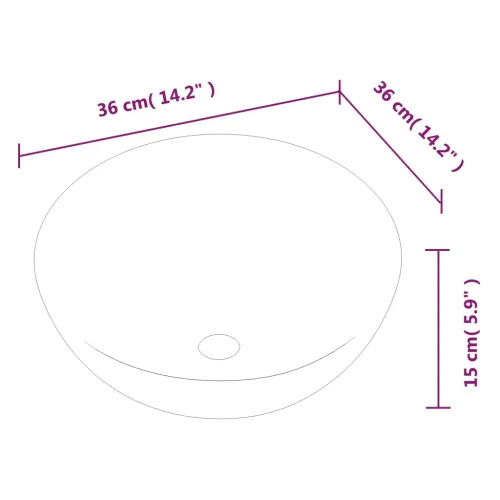 Lavabo - Umivaonik bijeli 36 x 15 cm keramički okrugli - Bijela 36 x 15 cm Cijena