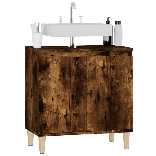 Ormarić za Lavabo - Umivaonik boja dimljenog hrasta 58x33x60 cm drveni - Dimljeni hrast Cijena