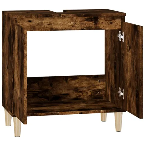 Ormarić za Lavabo - Umivaonik boja dimljenog hrasta 58x33x60 cm drveni - Dimljeni hrast Cijena