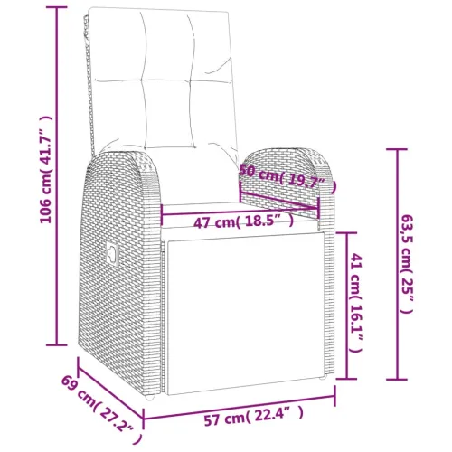 Vrtna garnitura - 5-dijelni vrtni blagovaonski set crni poliratan i drvo bagrema - 150 x 90 x 75 cm 5 Cijena