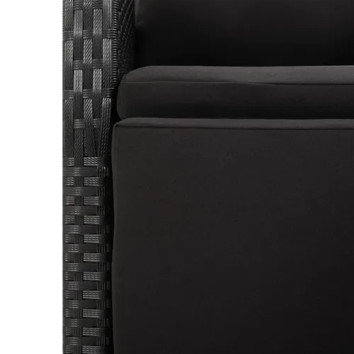 Vrtna garnitura - 5-dijelni vrtni blagovaonski set crni poliratan i drvo bagrema - 150 x 90 x 75 cm 5 Cijena