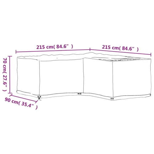 Navlaka za kutnu vrtnu garnituru sa 16 ušica 215 x 215 x 70 cm - 215 x 215 x 70 cm 1 Cijena