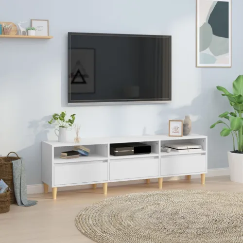 TV ormarić bijeli 150x30x44,5 cm od konstruiranog drva - Bijela 1 150 cm Cijena