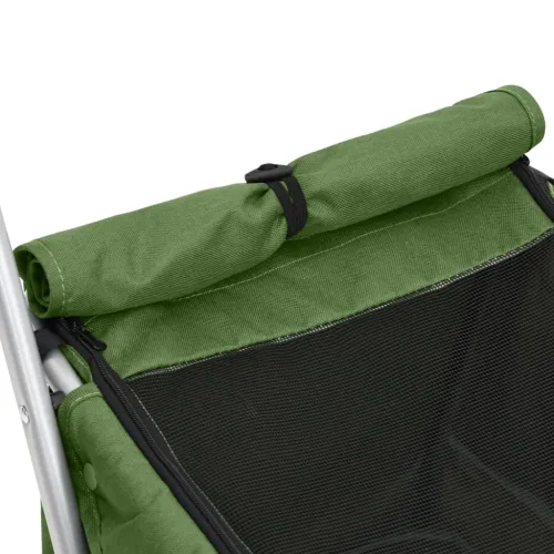 Sklopiva kolica za pse zelena 100x49x96 cm od lanene tkanine - Zelena Cijena