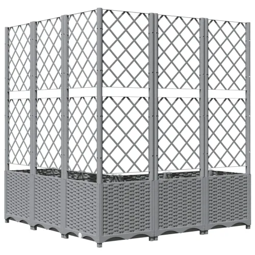 Vrtna sadilica s rešetkom svjetlosiva 120 x 120 x 136 cm PP - Svjetlosiva 120 x 120 x 136 cm bez kotača Cijena
