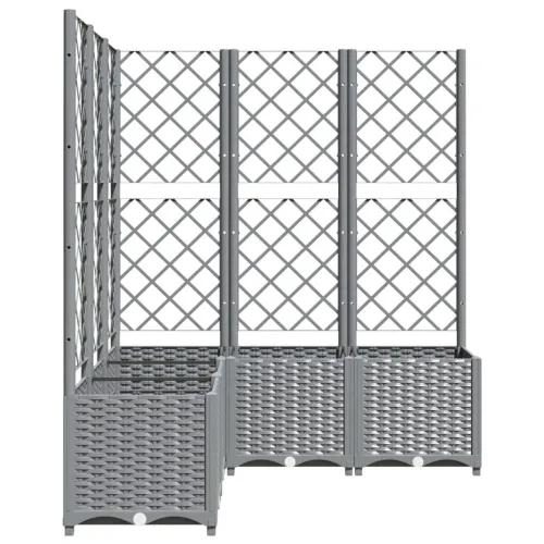 Vrtna sadilica s rešetkom svjetlosiva 120 x 120 x 136 cm PP - Svjetlosiva 120 x 120 x 136 cm bez kotača Cijena