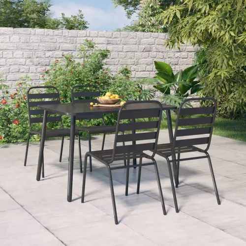 Vrtna garnitura - 5-dijelni vrtni blagovaonski set antracit čelični - Dužina stola 110 cm 4 Cijena
