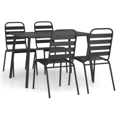 Vrtna garnitura - 5-dijelni vrtni blagovaonski set antracit čelični - Dužina stola 110 cm 4 Cijena