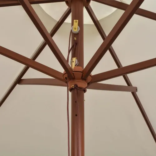 Suncobran 270 x 270 cm s drvenim stupom krem bijeli - Krema 1 Cijena