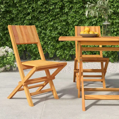 Sklopive stolice 2 kom 47x61x90 cm Masivno drvo Teak - 2 Bez naslona za ruke Cijena