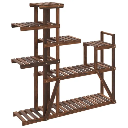 Stalak za cvijeće 110 x 25 x 111 cm od masivne jelovine - Smeđa 110 x 25 x 111 cm Cijena