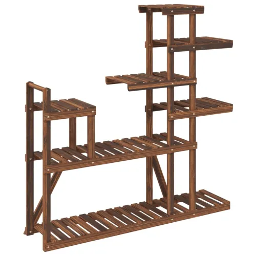 Stalak za cvijeće 110 x 25 x 111 cm od masivne jelovine - Smeđa 110 x 25 x 111 cm Cijena