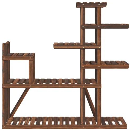 Stalak za cvijeće 110 x 25 x 111 cm od masivne jelovine - Smeđa 110 x 25 x 111 cm Cijena