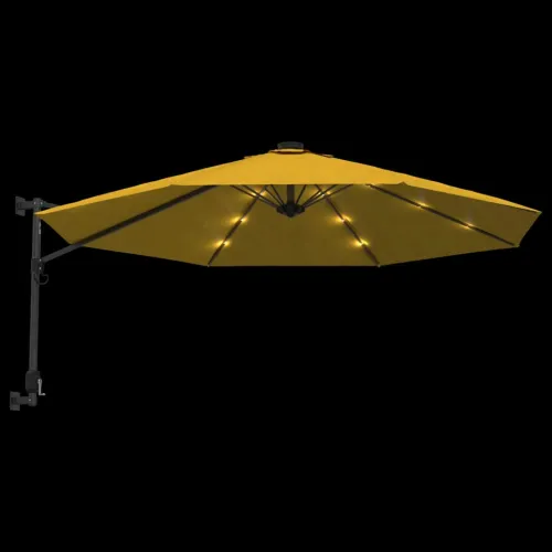 Zidni suncobran s LED svjetlima žuti 290 cm - Žuta Cijena