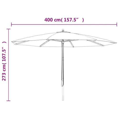 Vrtni suncobran s drvenim stupom boja pijeska 400 x 273 cm - Pijesak 1 Cijena