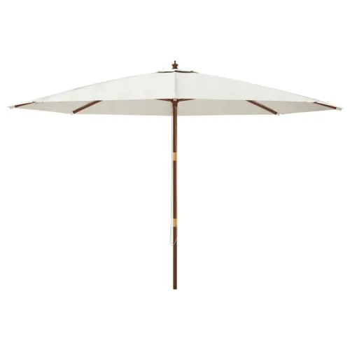 Vrtni suncobran s drvenim stupom boja pijeska 400 x 273 cm - Pijesak 1 Cijena
