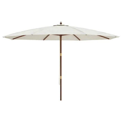 Vrtni suncobran s drvenim stupom boja pijeska 400 x 273 cm - Pijesak 1 Cijena