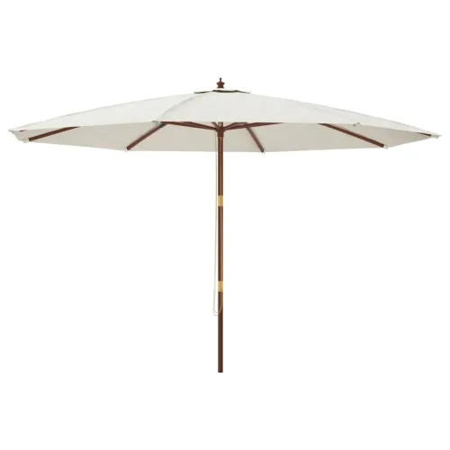 Vrtni suncobran s drvenim stupom boja pijeska 400 x 273 cm - Pijesak 1 Cijena