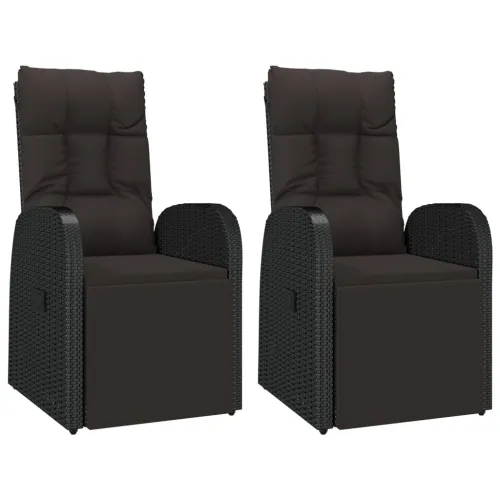 Vrtna garnitura - 3-dijelni vrtni blagovaonski set poliratan i drvo bagrema crni - 90 x 90 x 75 cm 3 Cijena