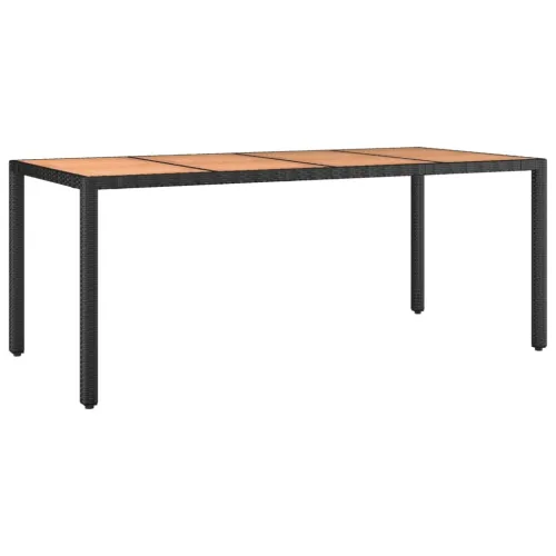 Vrtna garnitura - 7-dijelni vrtni blagovaonski set poliratan i drvo bagrema crni - 190 x 90 x 75 cm 7 Cijena