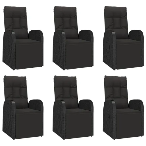 Vrtna garnitura - 7-dijelni vrtni blagovaonski set poliratan i drvo bagrema crni - 190 x 90 x 75 cm 7 Cijena