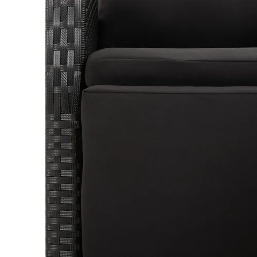 Vrtna garnitura - 7-dijelni vrtni blagovaonski set poliratan i drvo bagrema crni - 190 x 90 x 75 cm 7 Cijena