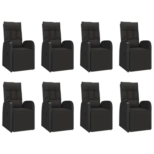Vrtna garnitura - 9-dijelni vrtni blagovaonski set poliratan i drvo bagrema crni - 190 x 90 x 75 cm 9 Cijena