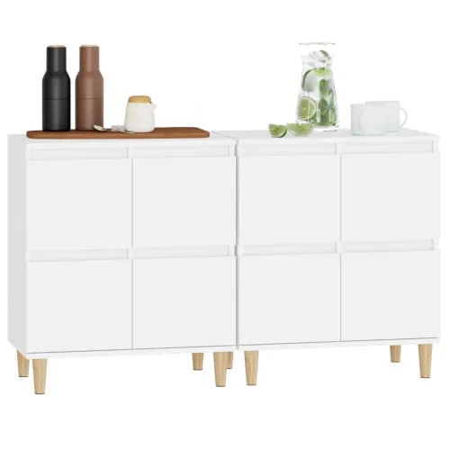 Komode 2 kom bijele 60 x 35 x 70 cm od konstruiranog drva - Bijela 2 Cijena