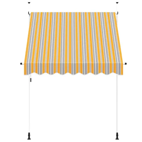 Tenda na ručno uvlačenje 200 cm žuto-plava prugasta - Žuta i plava 200 cm bijeli okvir Cijena