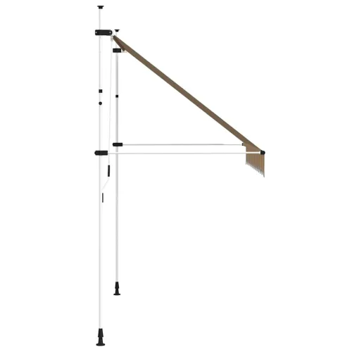 Tenda na ručno uvlačenje 250 cm žuto-plava prugasta - Žuta i plava 250 cm bijeli okvir Cijena