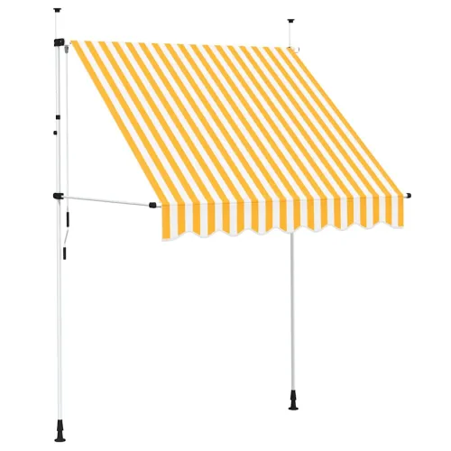 Tenda na ručno uvlačenje 200 cm narančasto-bijela prugasta - Narančasta i bijela 200 cm bijeli okvir Cijena