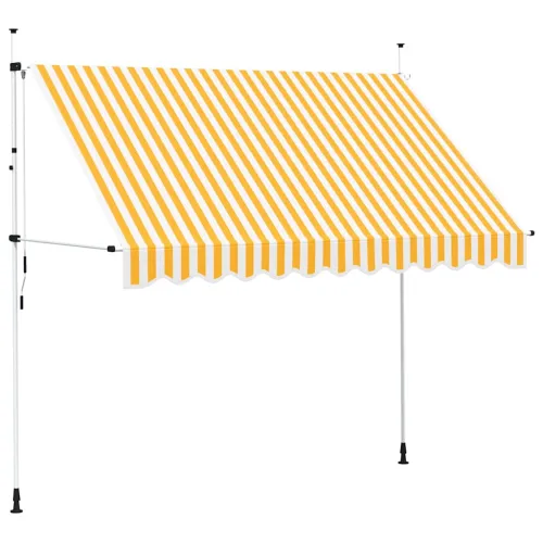 Tenda na ručno uvlačenje 300 cm narančasto-bijela prugasta - Narančasta i bijela 300 cm bijeli okvir Cijena