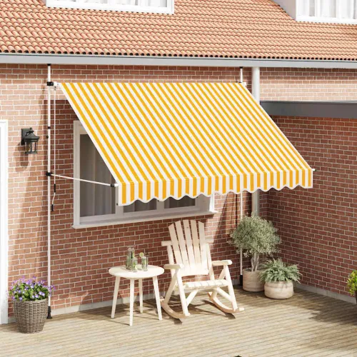 Tenda na ručno uvlačenje 300 cm narančasto-bijela prugasta - Narančasta i bijela 300 cm bijeli okvir Cijena