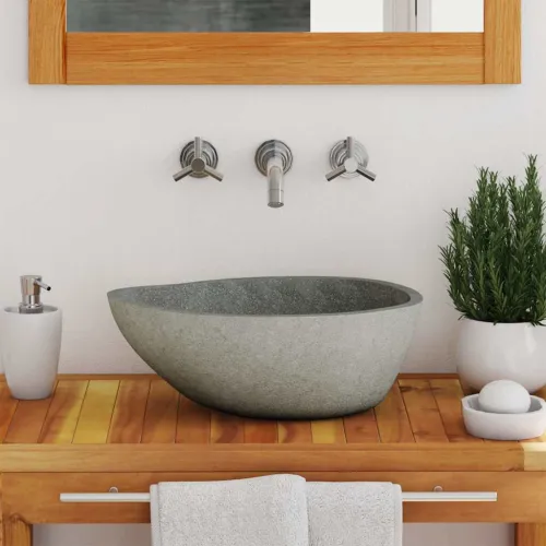 Lavabo - Umivaonik od riječnog kamena ovalni (37 - 46) x (29 - 36) cm - (37-46) x (29-36) x 15 cm Cijena