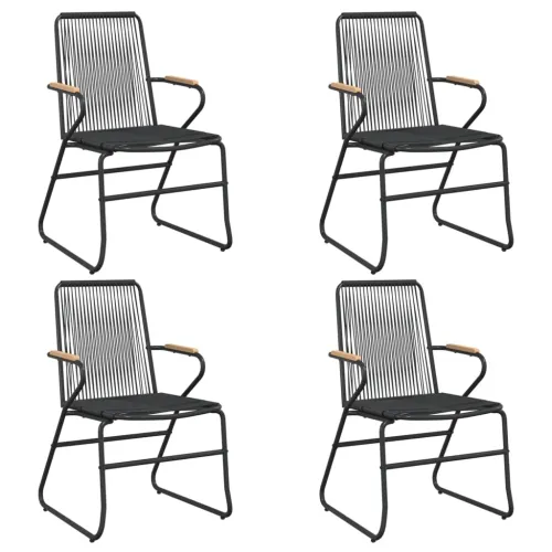 Vrtna garnitura - 5-dijelni vrtni blagovaonski set od PVC ratana crni - Dužina stola 80 cm 4 Cijena