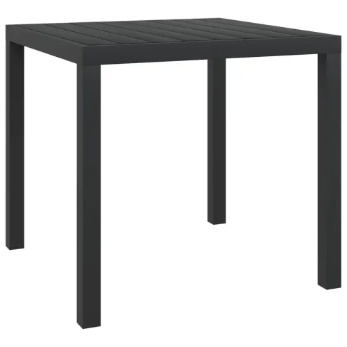 Vrtna garnitura - 3-dijelni vrtni blagovaonski set od poliratana s jastucima crni - Crna Dužina stola 80 cm 2 Cijena