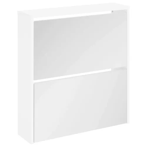 Ormarić za cipele 2 razine s ogledalom bijeli 63 x 17 x 67 cm - Bijela 1 67 cm 1 Cijena