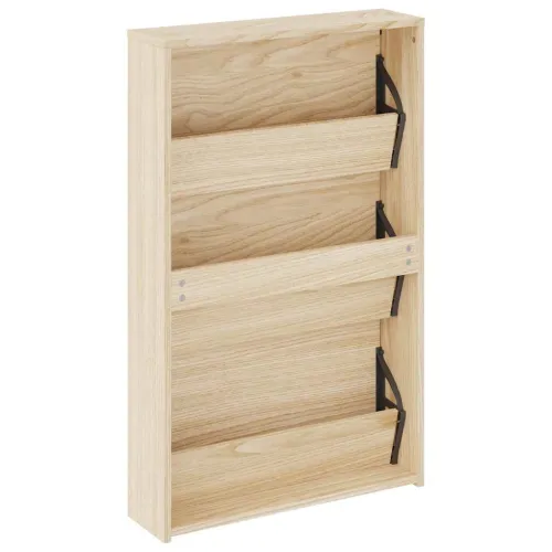 Ormarić za cipele 3 razine s ogledalom hrast 63 x 17 x 102,5 cm Cijena