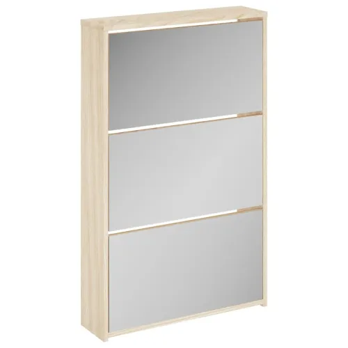 Ormarić za cipele 3 razine s ogledalom hrast 63 x 17 x 102,5 cm - Boja hrasta 1 102.5 cm 1 Cijena
