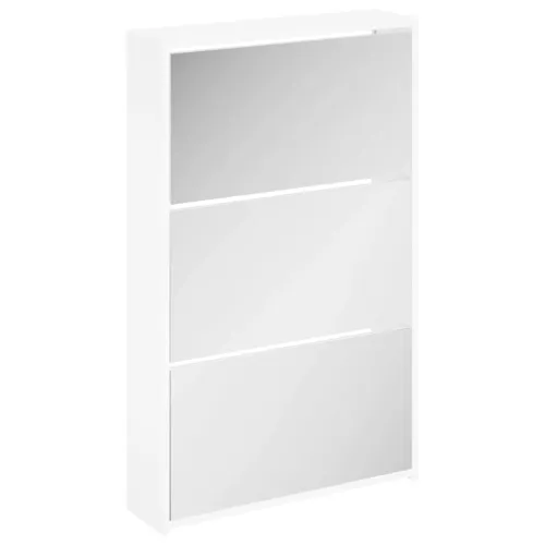 Ormarić za cipele 3 razine s ogledalom bijeli 63x17x102,5 cm - Bijela 1 102.5 cm 1 Cijena