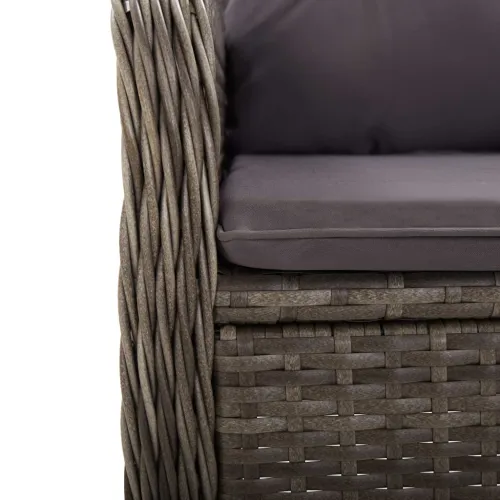 3-dijelni vrtni bistro set od poliratana sivi - Siva Ø 60 cm table 2 Cijena