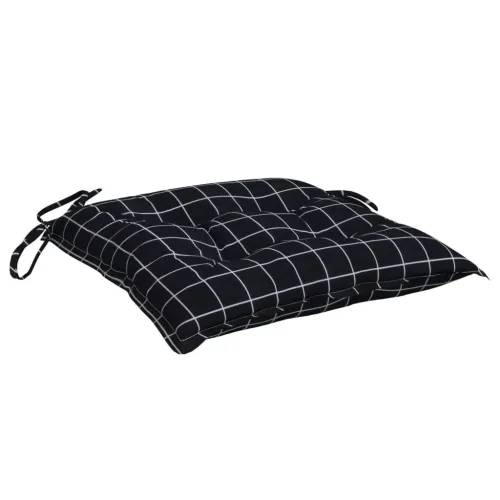Jastuci za stolice 2 kom crni karirani 40x40x7 cm od tkanine - Crno-bijelo 40 x 40 x 7 cm 2 Cijena