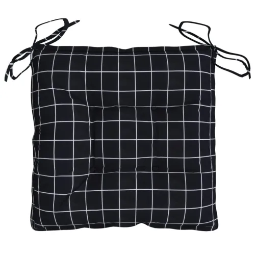 Jastuci za stolice 2 kom crni karirani 40x40x7 cm od tkanine - Crno-bijelo 40 x 40 x 7 cm 2 Cijena