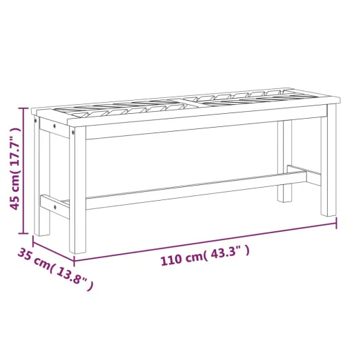 Vrtna klupa 110 cm od masivnog bagremovog drva - 110 x 35 x 45 cm 1 1 Cijena