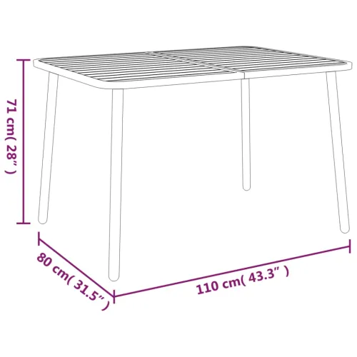 Vrtni stol antracit 110x80x71 cm čelični - 110 x 80 x 71 cm 1 Cijena
