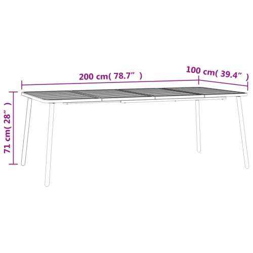 Vrtni stol antracit 200x100x71 cm čelični - 200 x 100 x 71 cm 1 Cijena